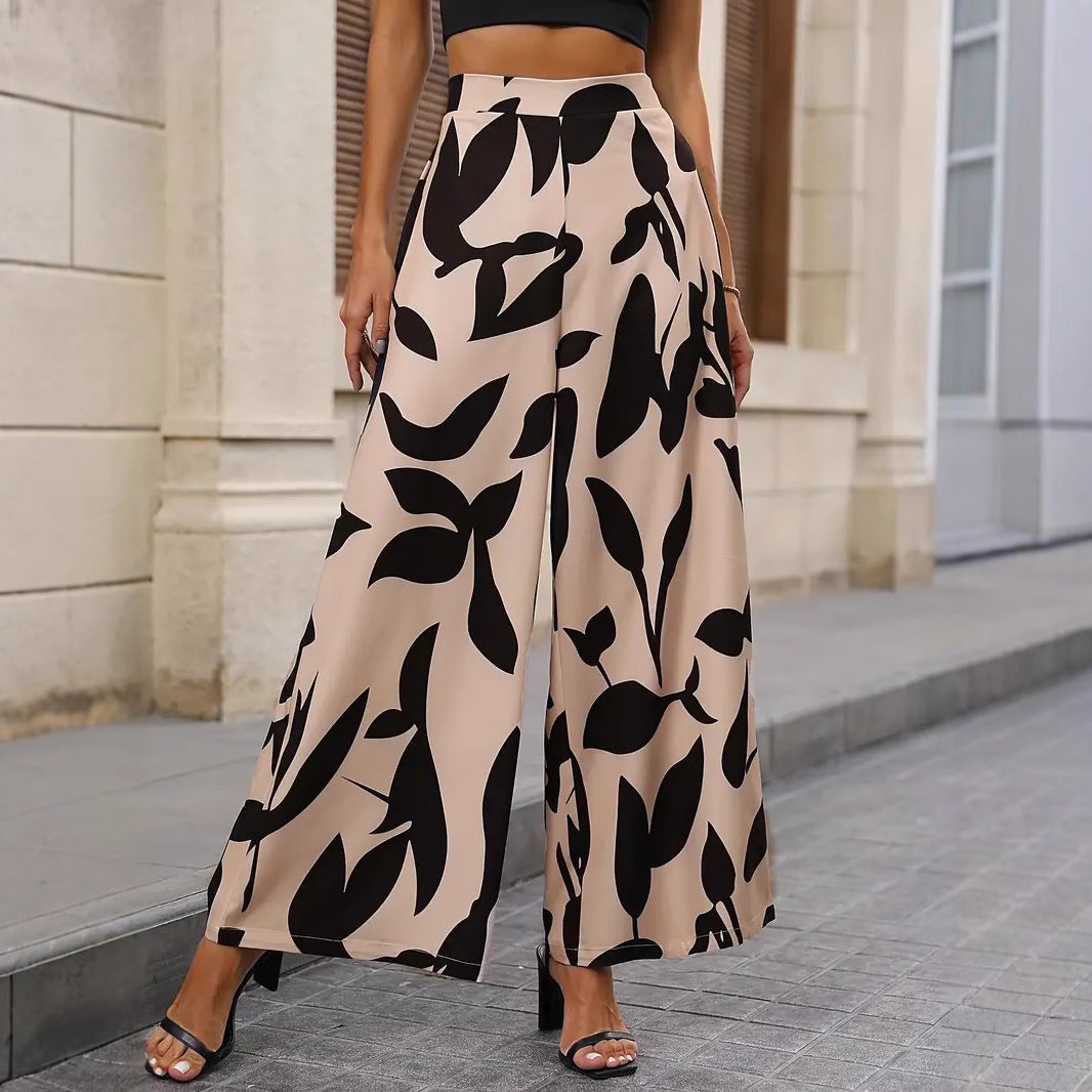 Damen elegante Pluderhose mit floralem Musterdruck Stalluxe