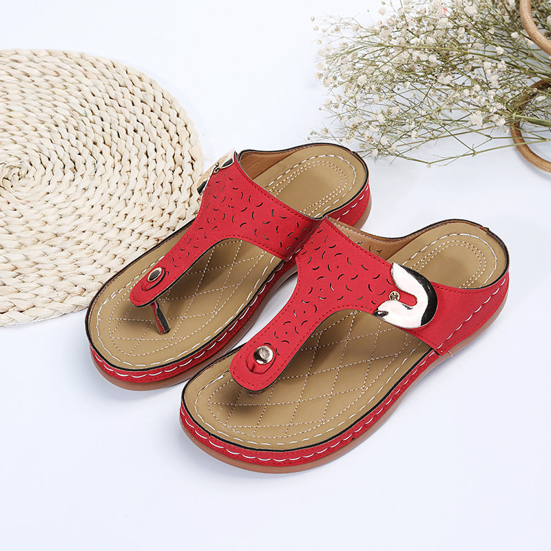 Damen Bequeme Zehentrenner-Sandalen mit verstellbarem Riemen und gepolsterter Sohle Stalluxe