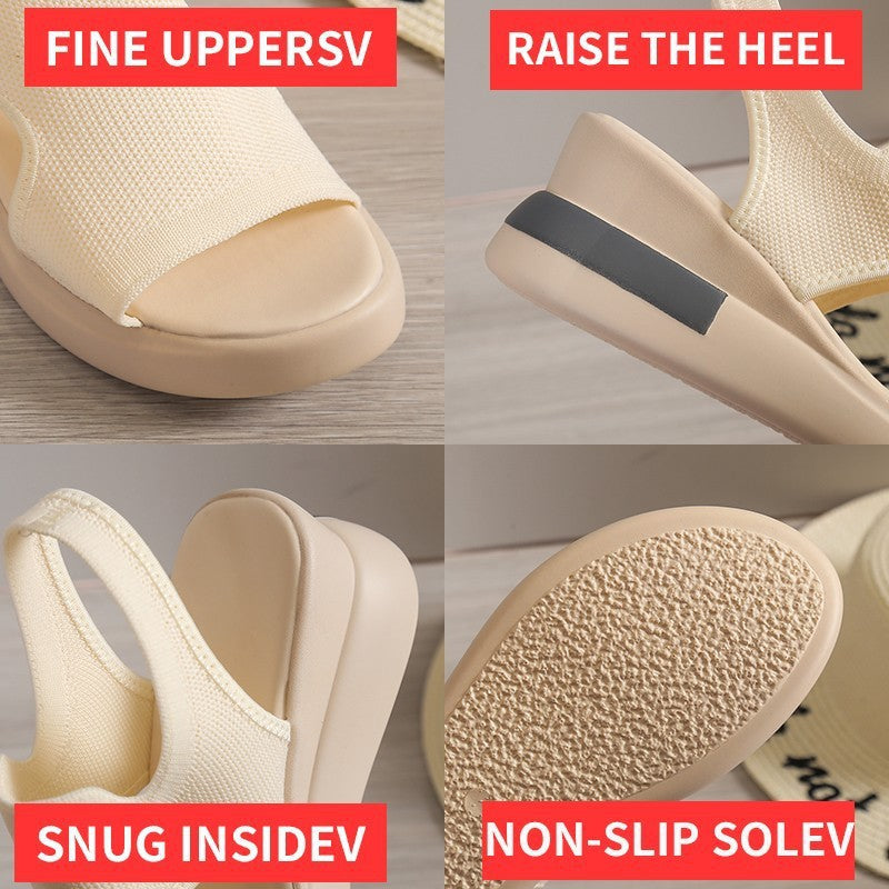Damen trendige Wedge-Sandalen mit atmungsaktivem Obermaterial und bequemem Fußbett Stalluxe