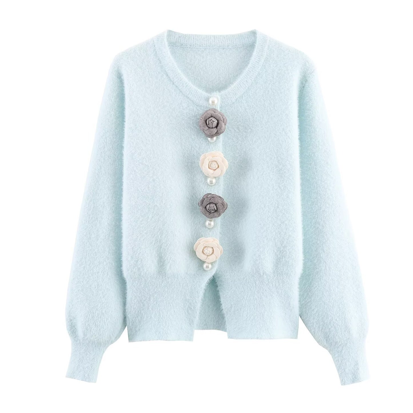 Damen Kuschelige Strickjacke mit stilvollen Blumendetails Stalluxe