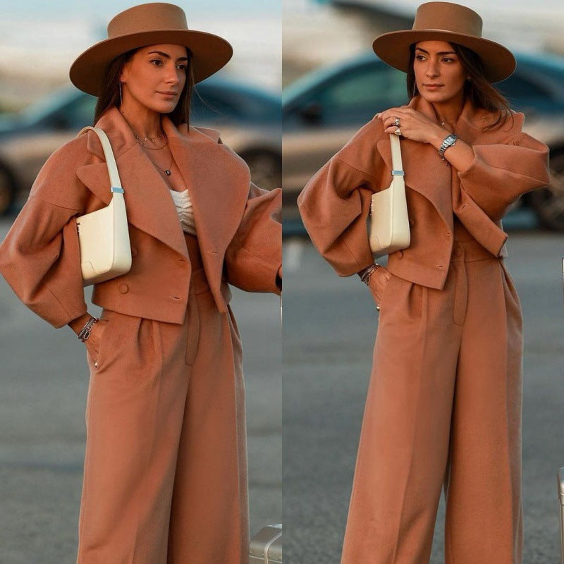 Damen eleganter und taillierter Jumpsuit mit weitem Bein Stalluxe
