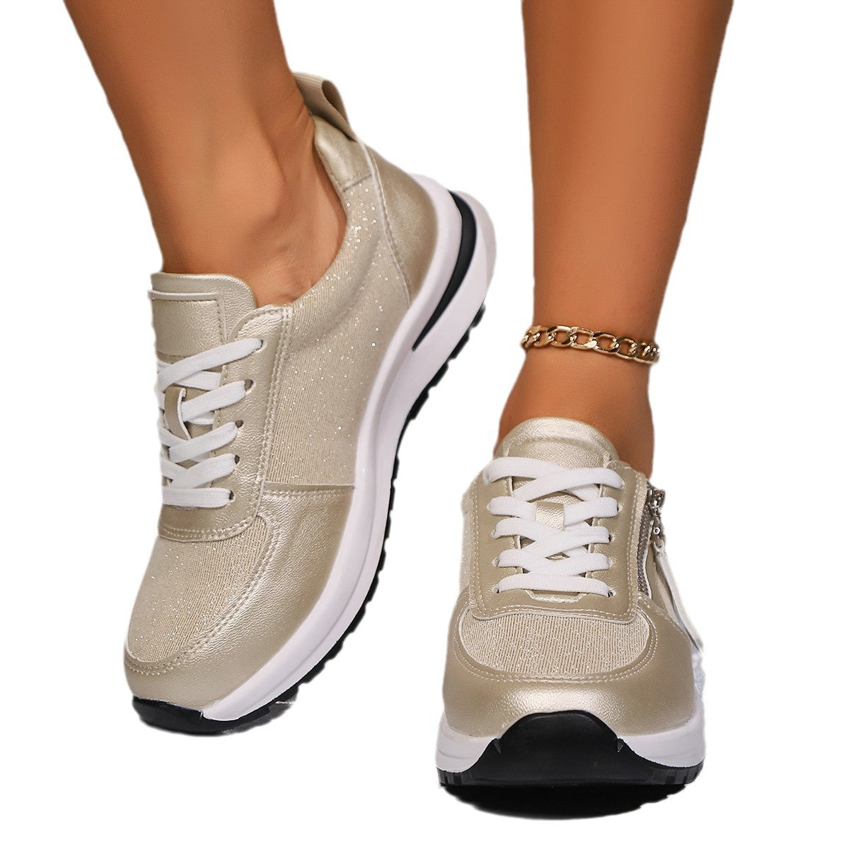 Damen modische Sneakers mit praktischem Reißverschluss und komfortabler Sohle Stalluxe