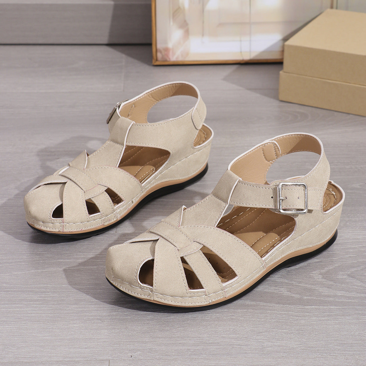 Damen Komfortable Sandalen mit verstellbarem Riemen Stalluxe
