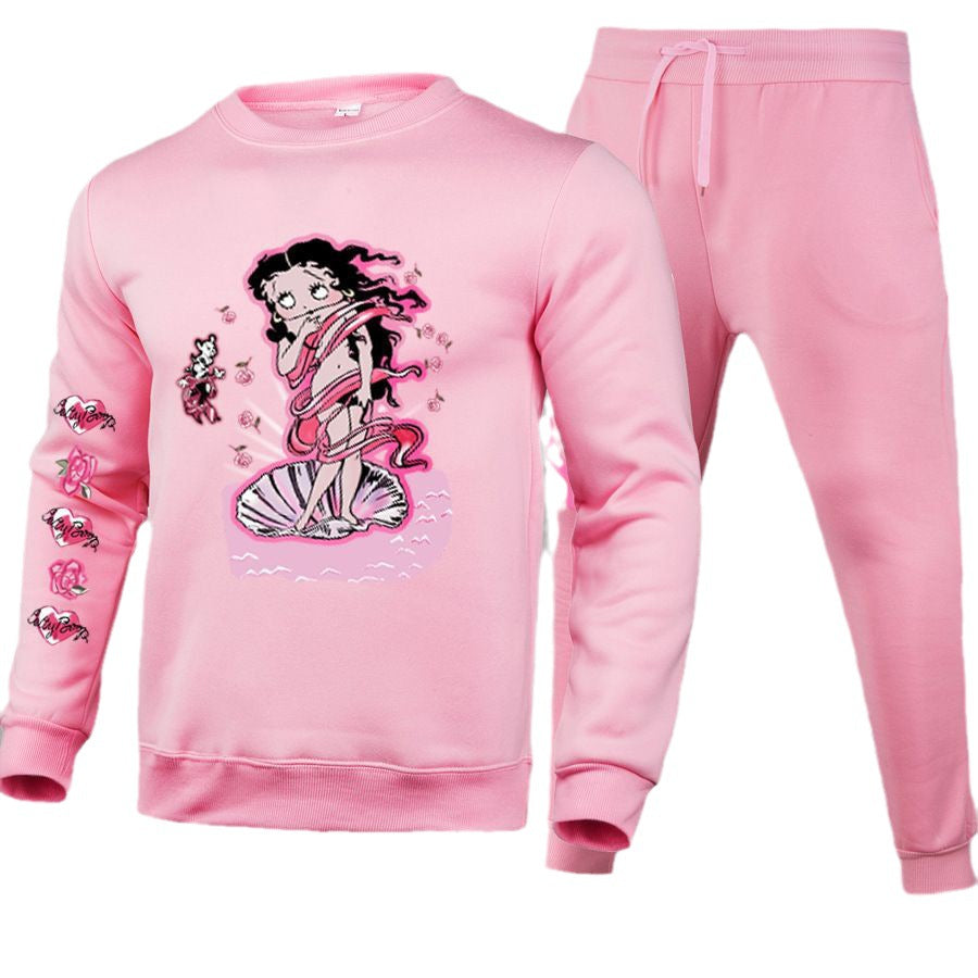Damen Sweatanzug mit verspieltem Cartoon-Design Stalluxe