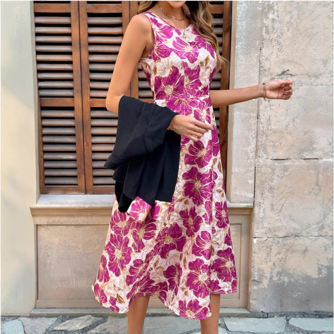 Damen Maxikleid mit floralem Design und elegantem A-Linien-Schnitt Stalluxe