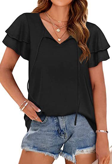 Damen Oberteil mit Rüschendetails und lässigem Schnitt Stalluxe