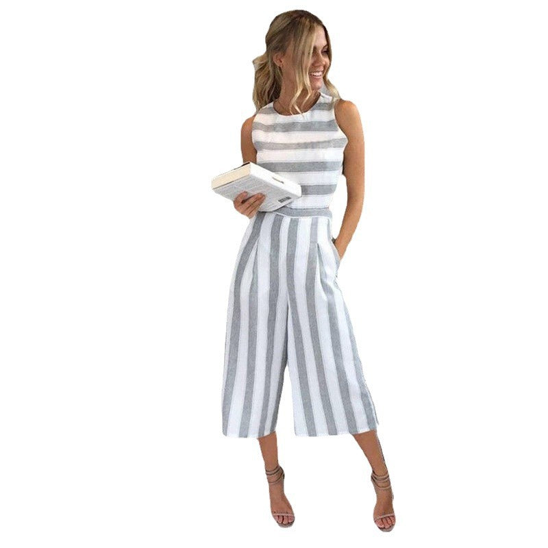 Damen Modischer Jumpsuit mit figurbetonendem Schnitt und breiten Beinöffnungen Stalluxe