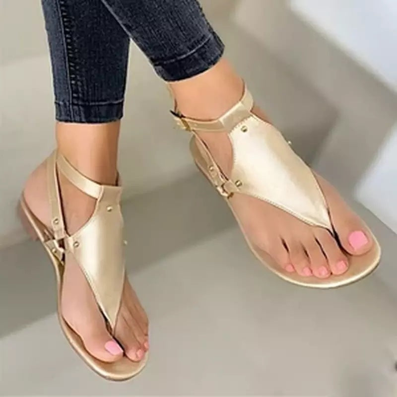 Damen Zehentrenner-Sandalen mit eleganten Schmuckdetails und flexibel verstellbaren Riemen Stalluxe