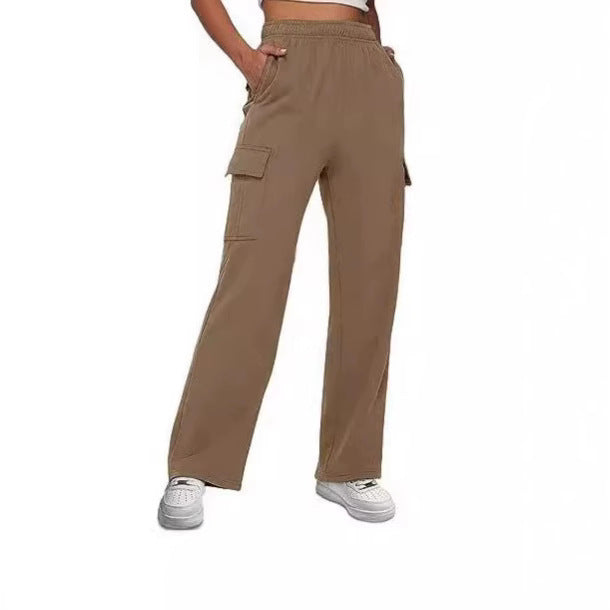 Damen vielseitige Cargo-Hose mit elastischem Bund und zahlreichen Taschen Stalluxe