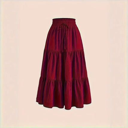 Damen Maxi-Rock mit elastischem Bund und Stufen-Design Stalluxe