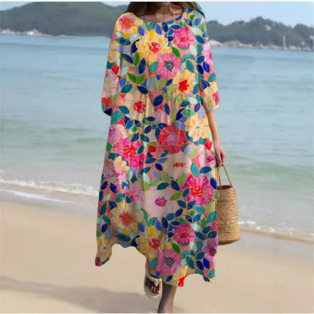 Damen Maxikleid mit floralem Design und lässigem Schnitt Stalluxe
