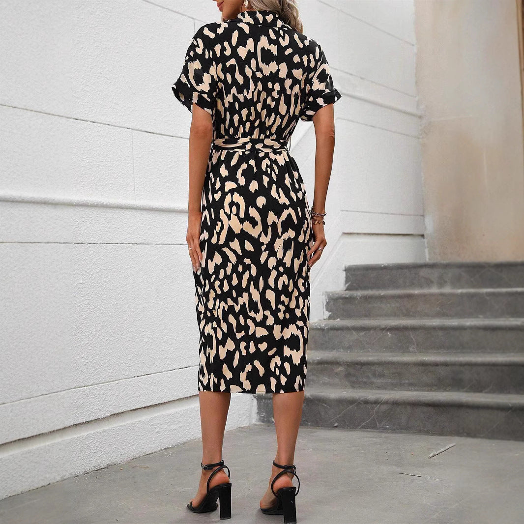 Damen modisches Wickelkleid mit eleganter Schlitz-Details Stalluxe