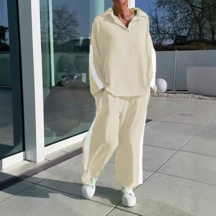 Damen entspannter Freizeitanzug mit Hemd und weiter Hose Stalluxe