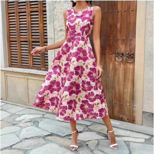 Damen Maxikleid mit floralem Design und elegantem A-Linien-Schnitt Stalluxe