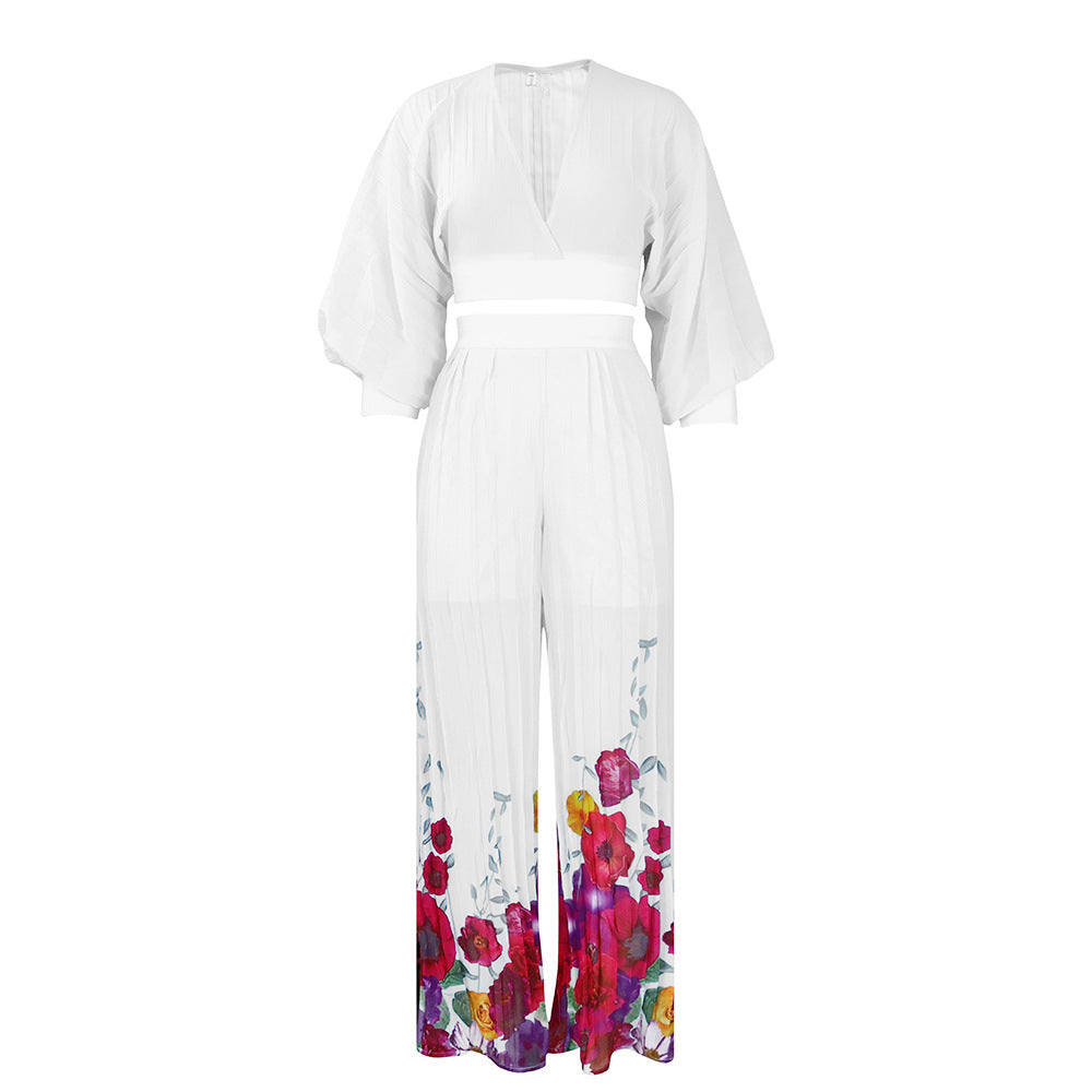 Damen Modischer und luftiger Jumpsuit mit floralem Druck Stalluxe