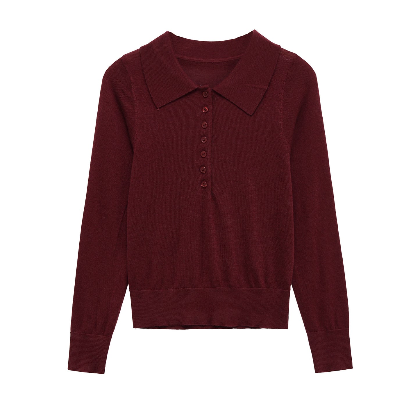Damen Langarm-Pullover mit Polo-Kragen und knöpfbarem Ausschnitt Stalluxe