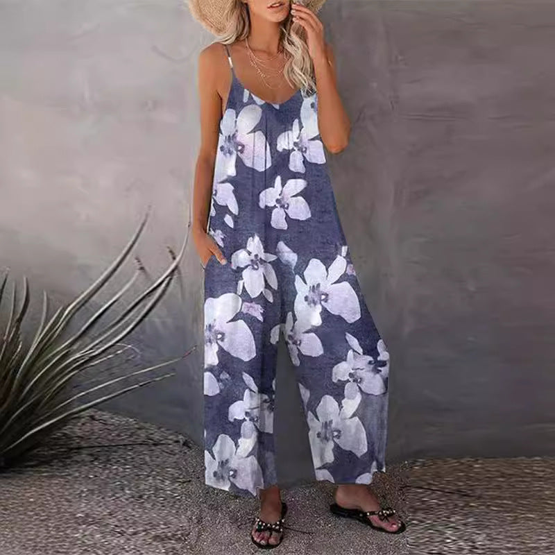 Damen Luftiger Sommeroverall mit breiten Beinen und praktischen Taschen Stalluxe