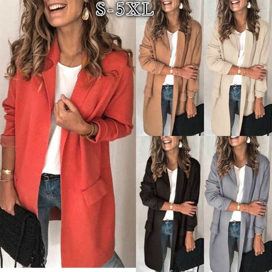 Women's Tailored Open-Front Duster Coat Stalluxe