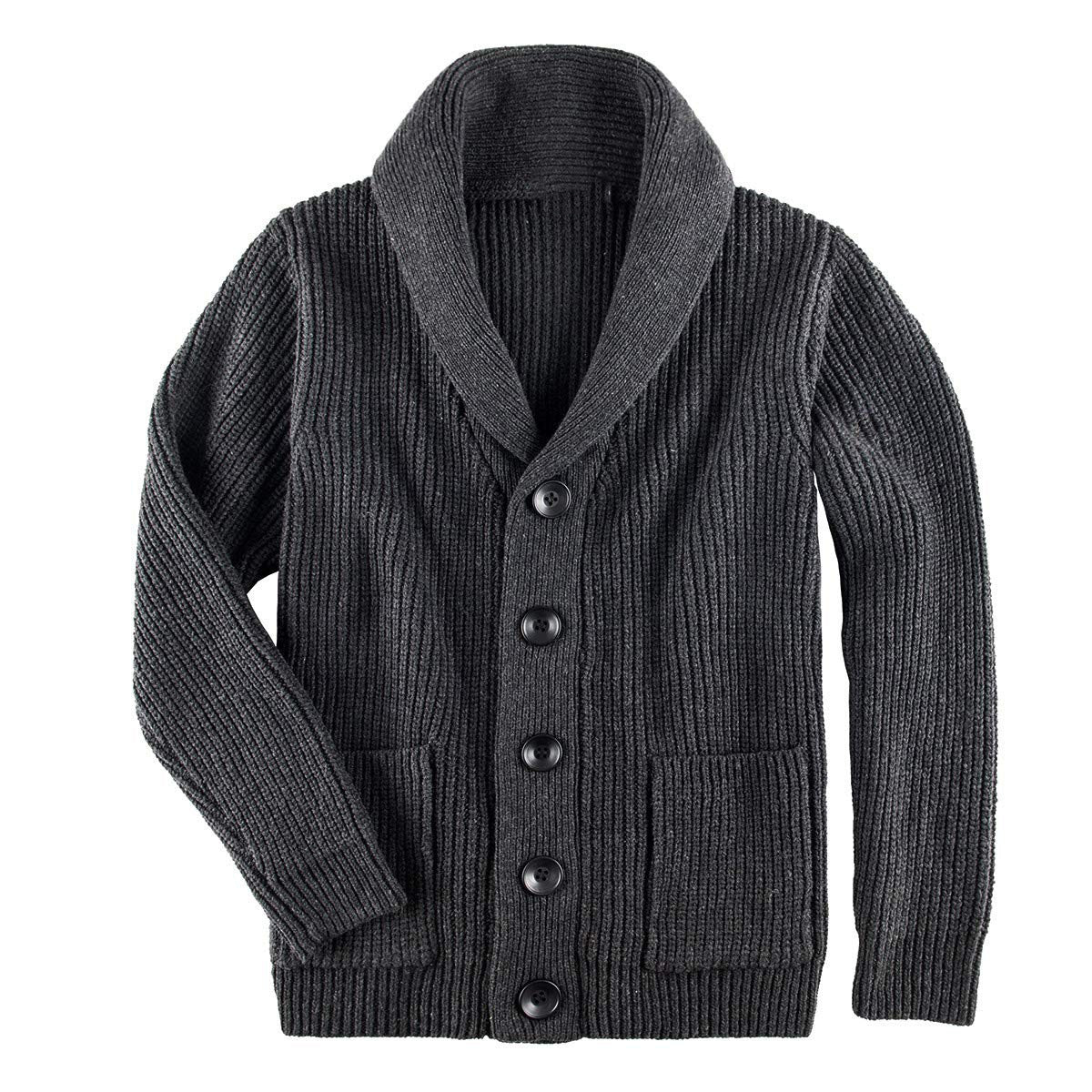 Damen Grobstrick Pulloverjacke mit elegantem Schalkragen und knöpfen Stalluxe