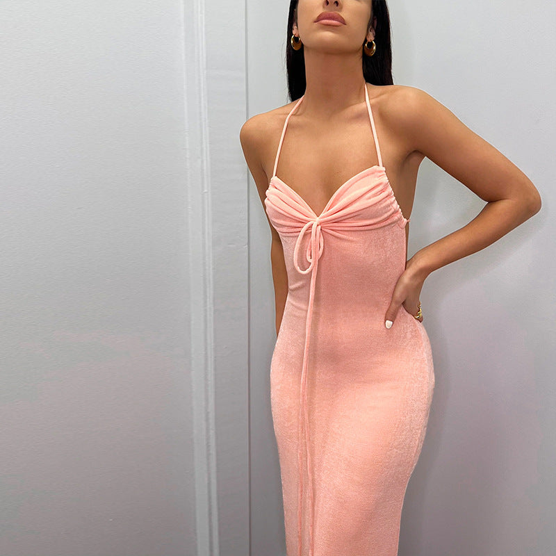 Damen Elegantes Maxikleid mit verstellbaren Trägern und raffiniertem Ausschnitt Stalluxe