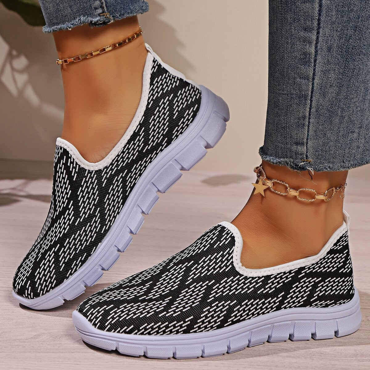 Damen Atmungsaktive Slip-On Sneaker mit flexiblem Sohlenprofil Stalluxe