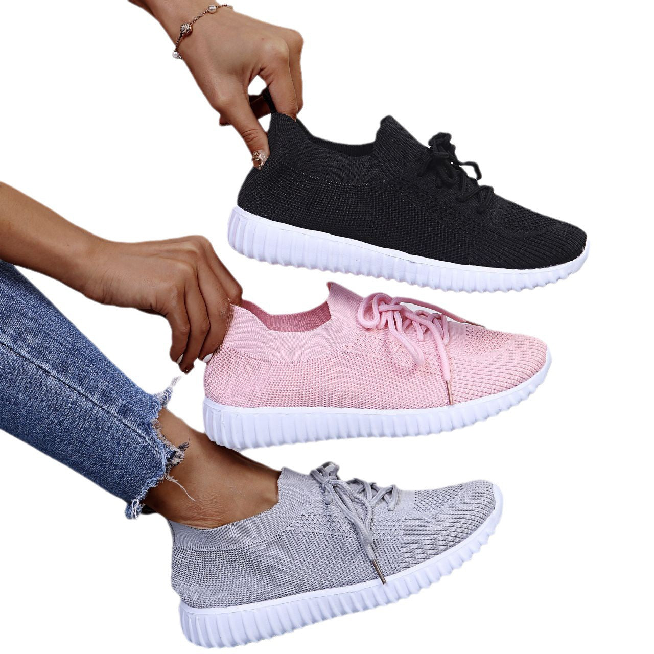 Damen Atmungsaktive Freizeitschuhe mit elastischem Obermaterial Stalluxe