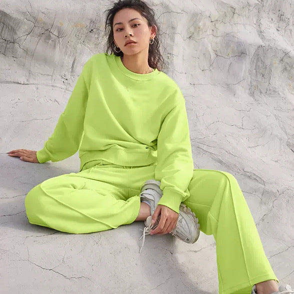 Damen lässiger Sportanzug mit weitem Schnitt und elastischem Bund Stalluxe