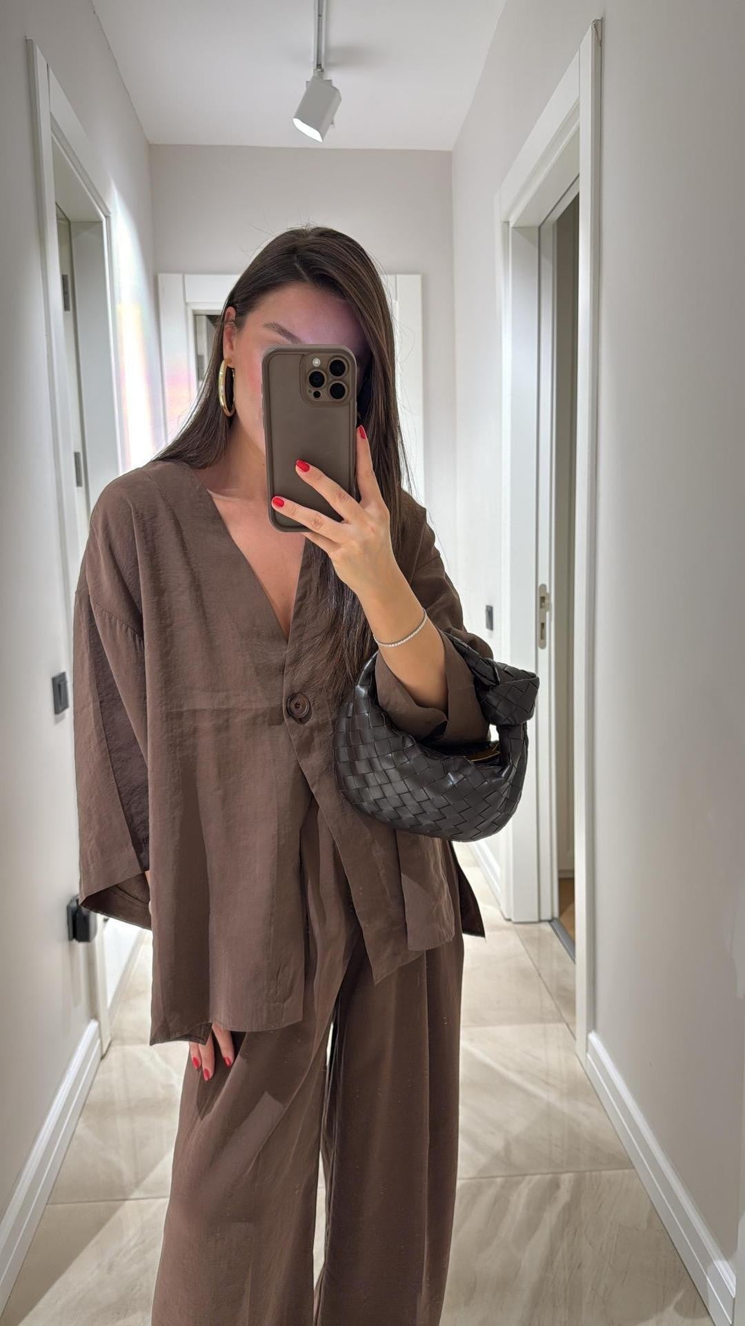 Damen lässiges Two-Piece Set mit oversized Schnitt und Knopfverschluss Stalluxe