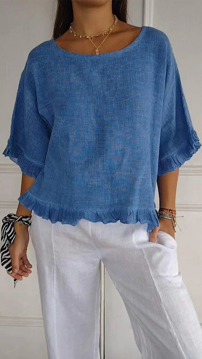 Damen Leichtes Shirt mit Fransen Stalluxe