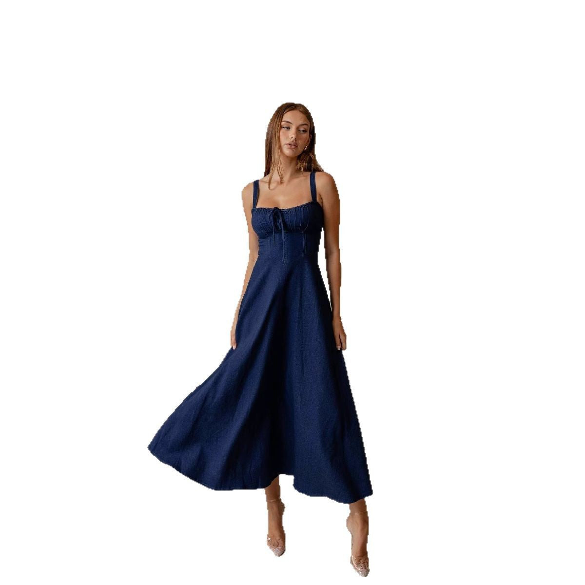 Damen Maxikleid mit verstellbaren Trägern und raffinierten Details Stalluxe