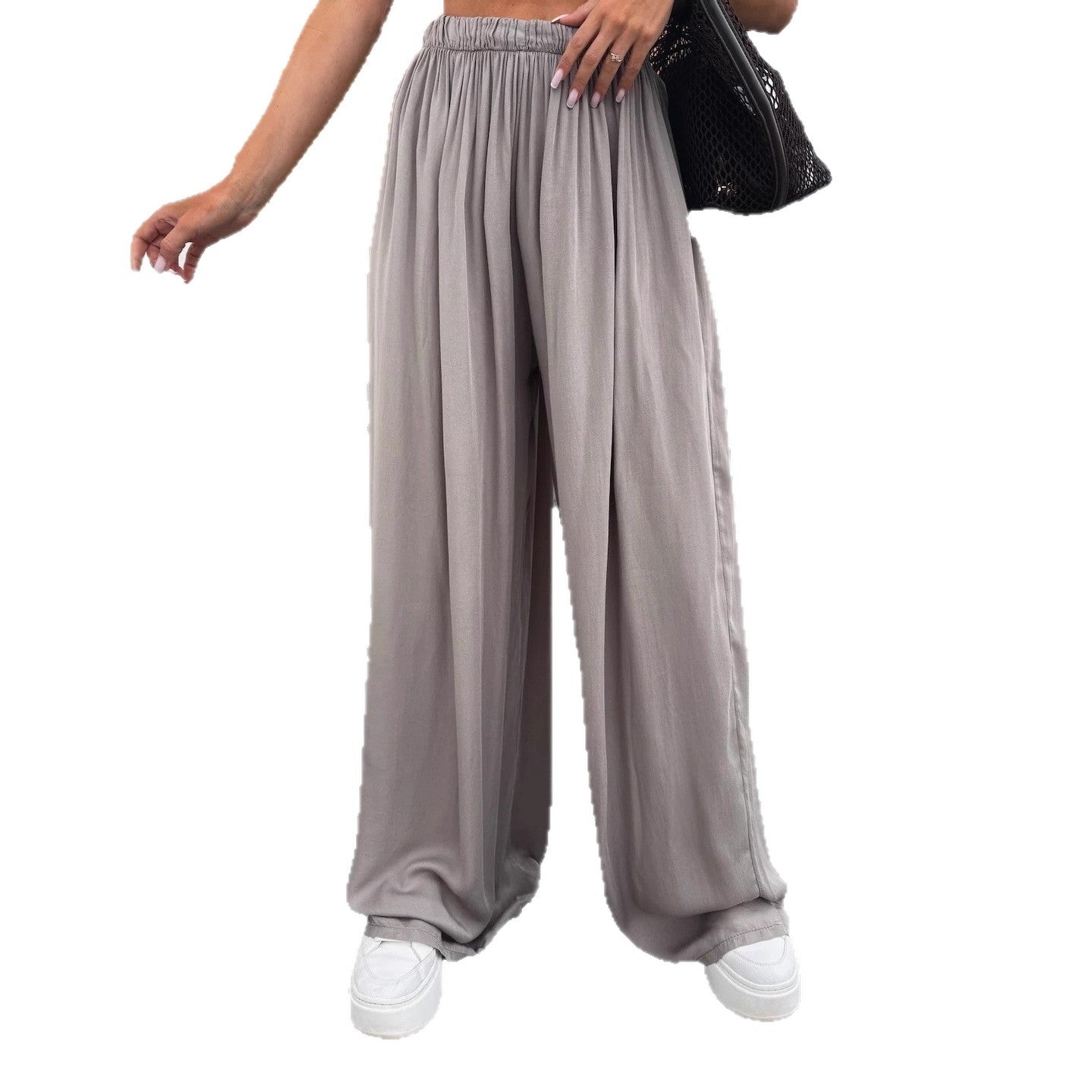 Damen lockere Palazzo-Hose aus leichtem Material Stalluxe
