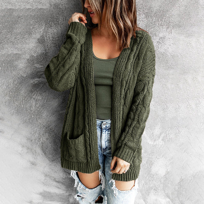 Damen Strickjacke mit Kabelmuster Stalluxe