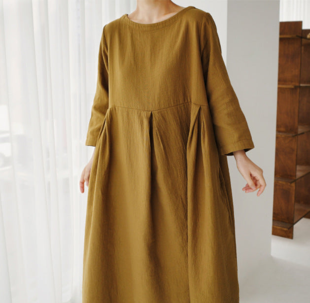 Damen lässiges Sommerkleid im A-Linien Schnitt mit 3/4 Ärmeln Stalluxe