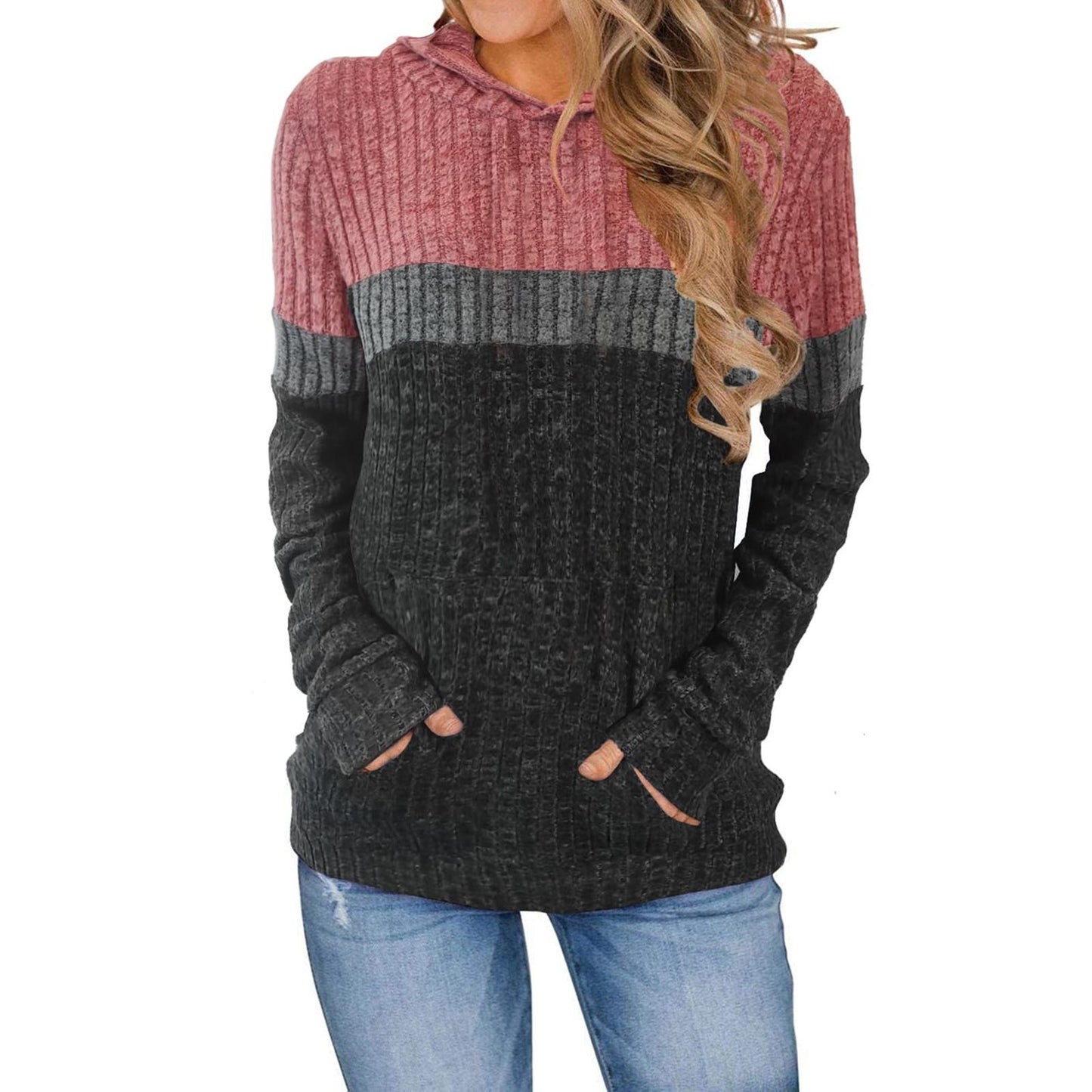 Damen Hoody mit strukturierter Oberfläche und praktischen Taschen Stalluxe
