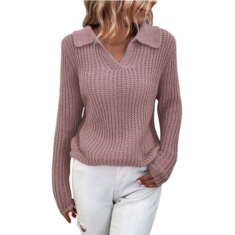 Damen Strickpullover mit schickem Kragen und lässigem Schnitt Stalluxe
