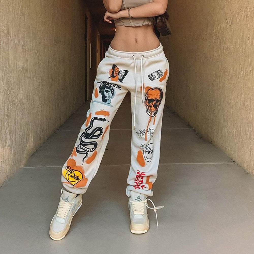 Damen Sweathose im Grafitdesign mit Kordelzug und relaxed Fit Stalluxe