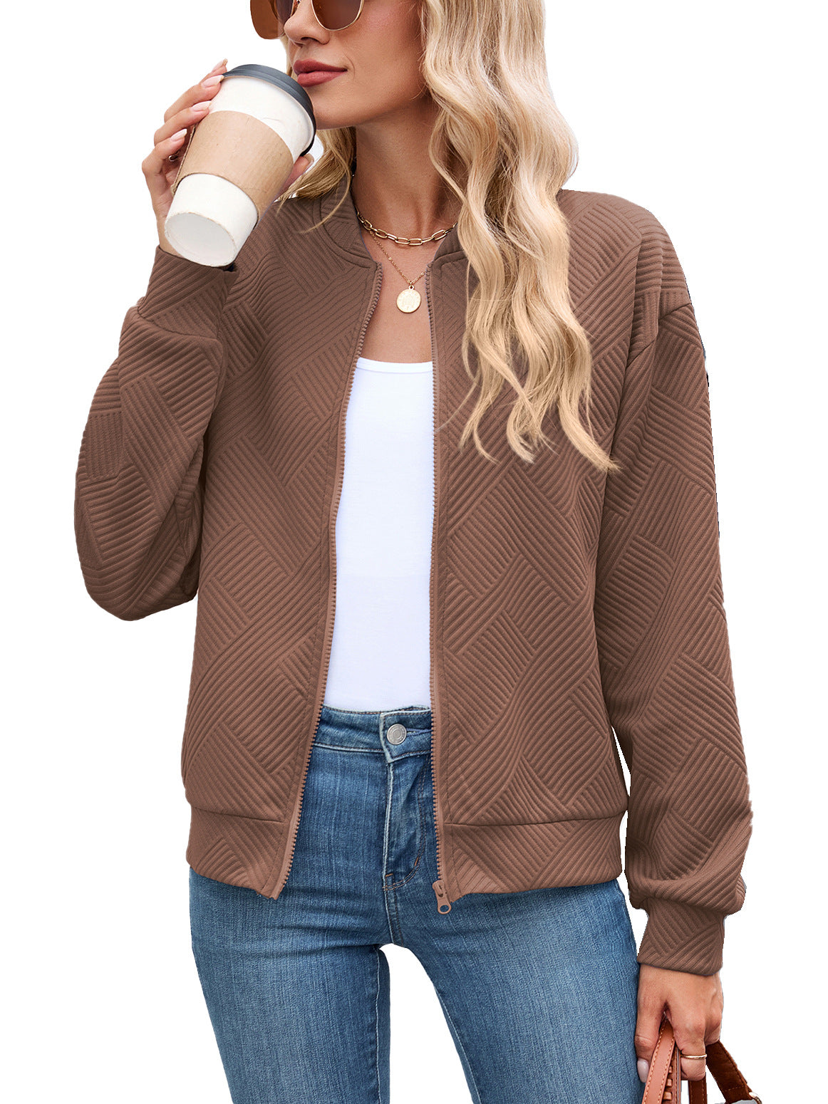 Damen Sportliche Bomberjacke mit strukturiertem Design Stalluxe