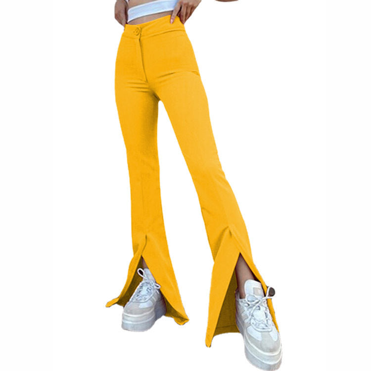Damen Flared Leggings mit seitlichem Schlitz Stalluxe