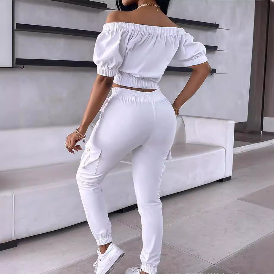 Damen Crop-Top mit Cut-Outs und aufgesetzten Taschen Stalluxe