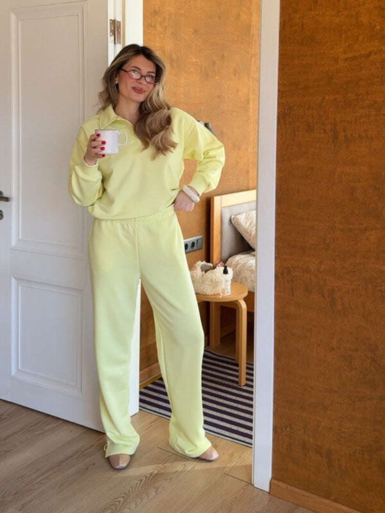Damen sportlicher Freizeit-Loungewear mit Kragen Stalluxe