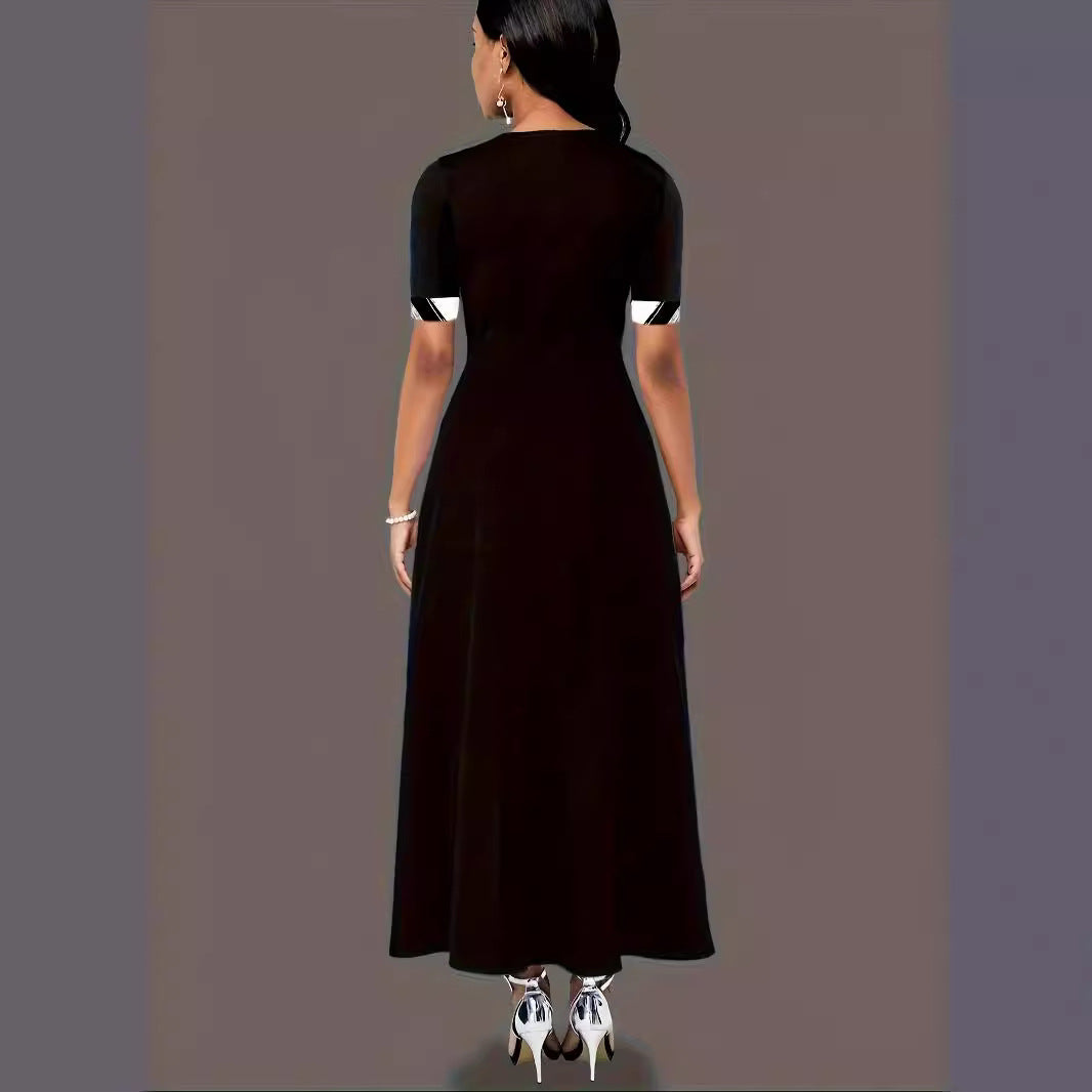 Damen Maxikleid mit künstlerischem Muster und praktischen Taschen Stalluxe