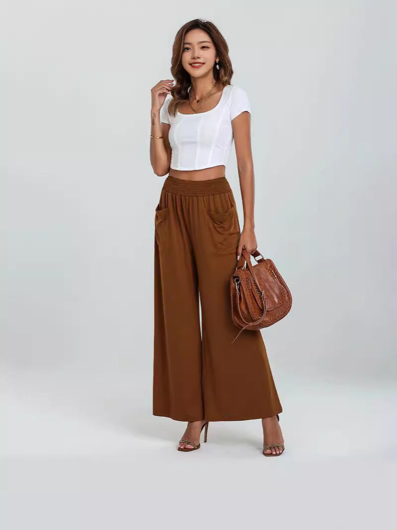 Damen Bequeme Culotte mit Elastischem Bund und Seitentaschen Stalluxe