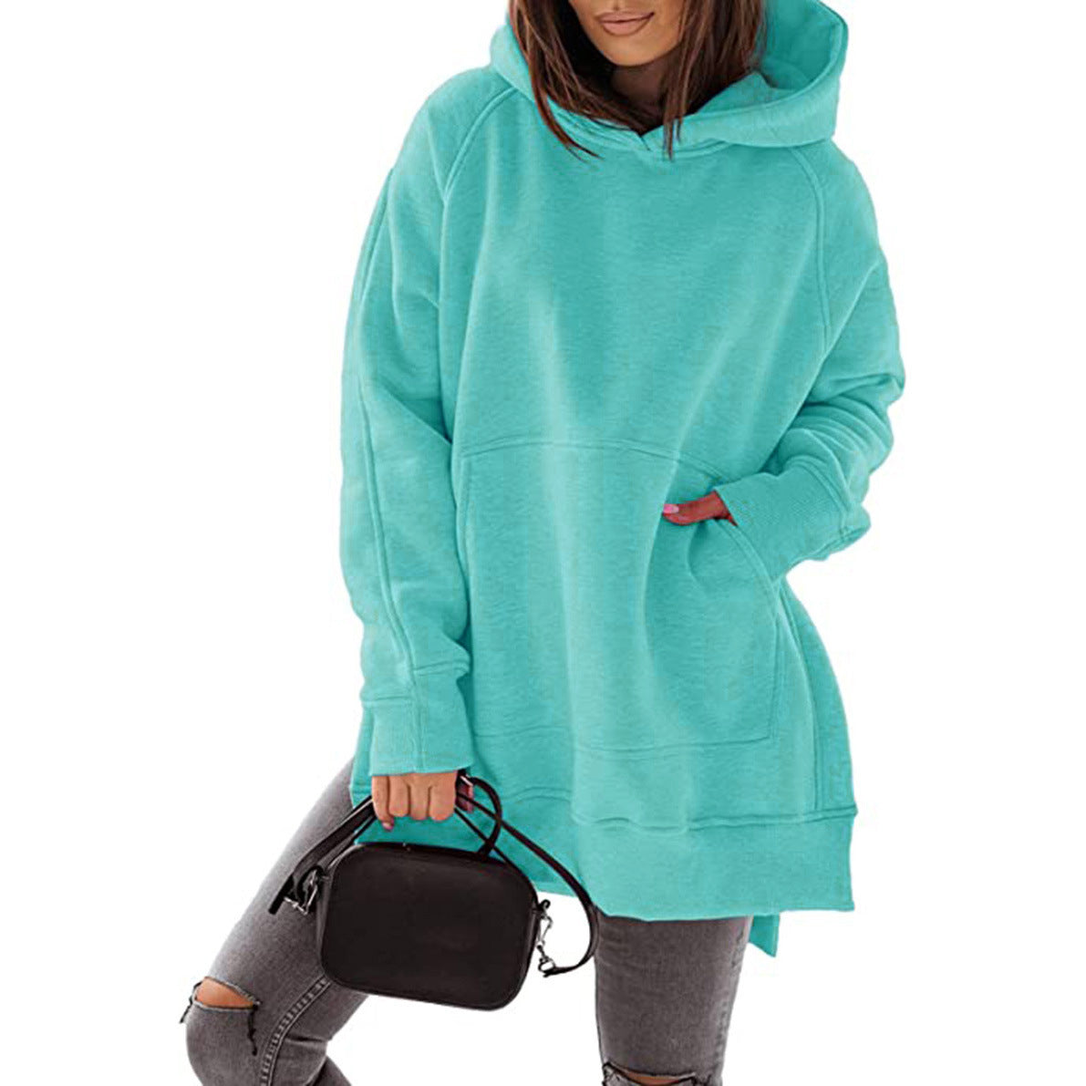 Damen Oversized Kapuzenpullover mit seitlichen Schlitzen und modischem Design Stalluxe