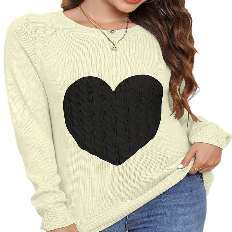 Damen Strickpullover mit Herzmotiv und feiner Struktur Stalluxe