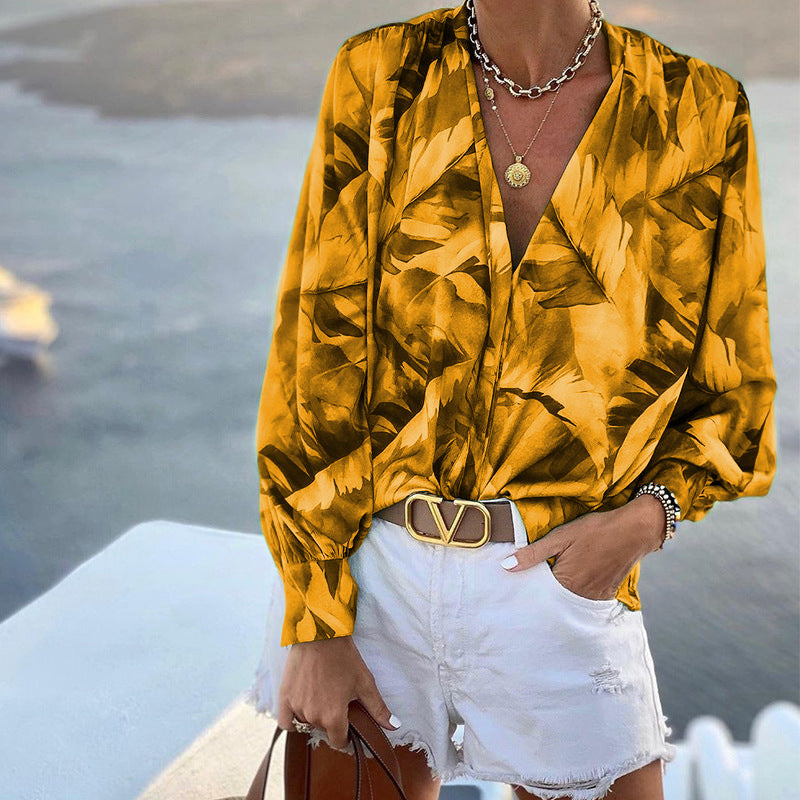 Damen Chice Bluse mit floralem Muster und modischem V-Ausschnitt Stalluxe