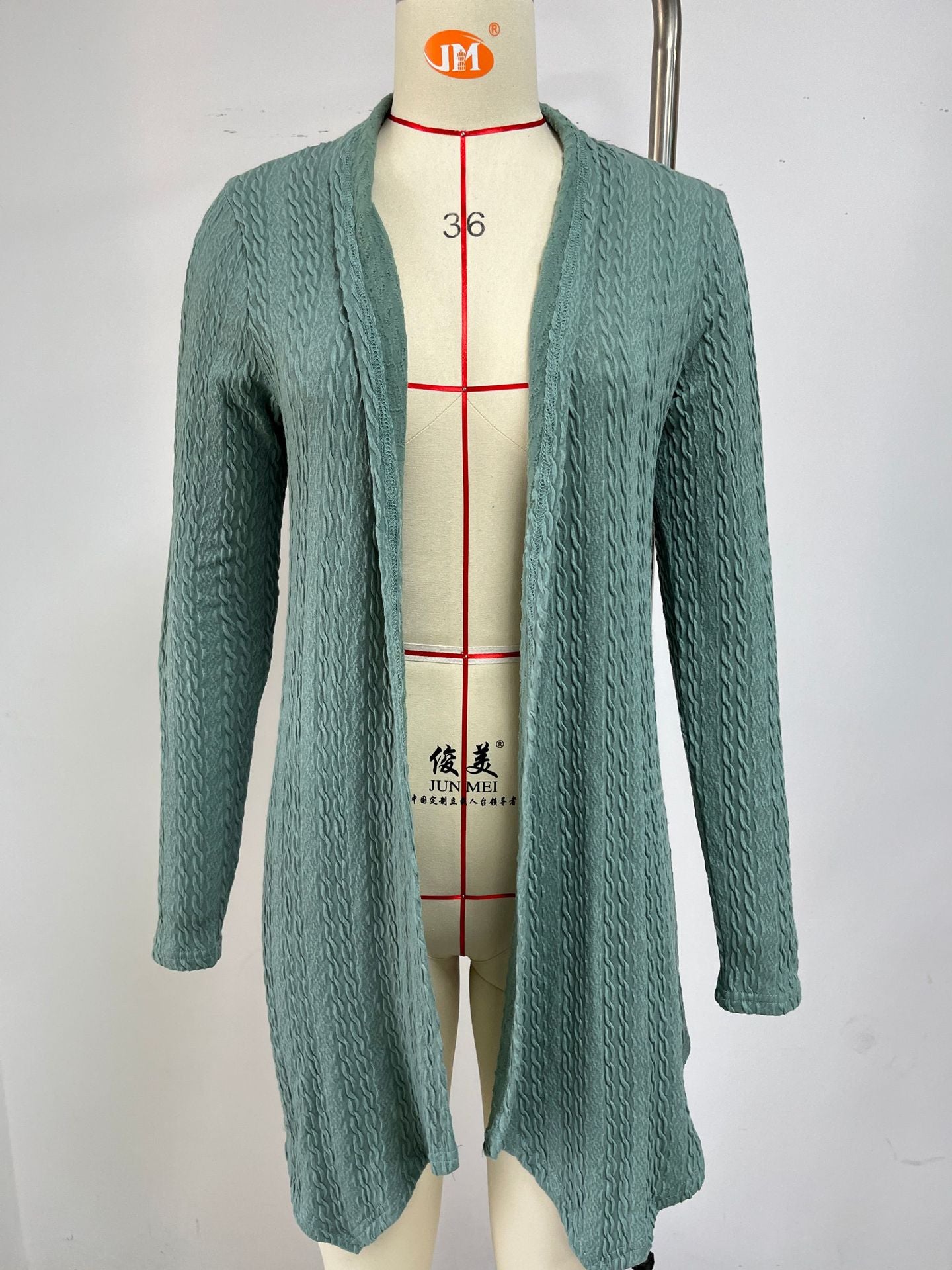 Damen Strickjacke mit strukturiertem Waffelmuster und offener Front Stalluxe