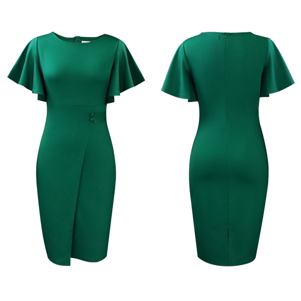 Damen Etuikleid mit eleganten Glockenärmeln und figurbetontem Schnitt Stalluxe