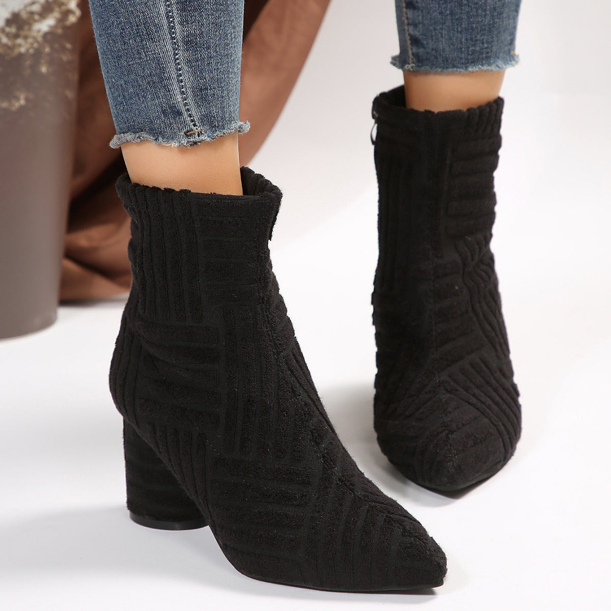 Damen Stiefeletten mit trendiger Ripp-Struktur und komfortablem Blockabsatz Stalluxe