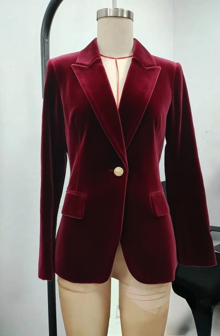 Damen Samt Blazer mit einem eleganten Schnitt Stalluxe