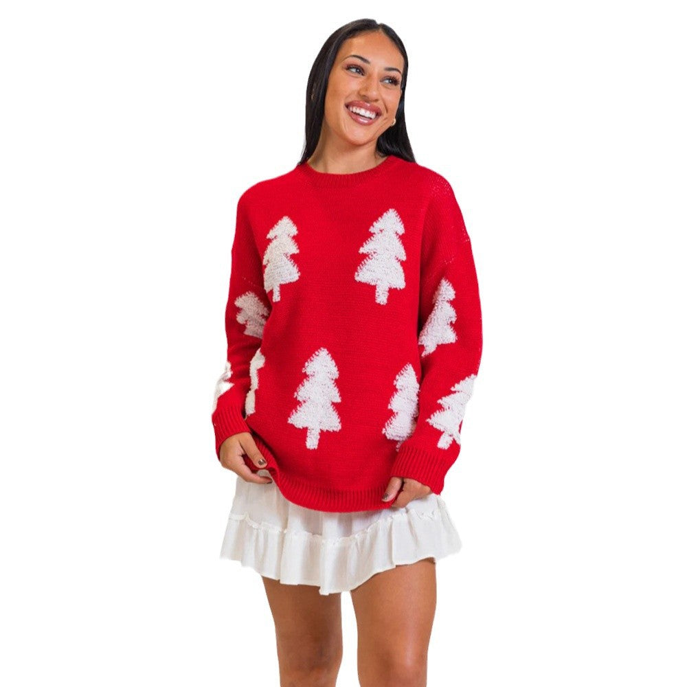 Damen Strickpullover mit aufwendigem Baumdesign Stalluxe